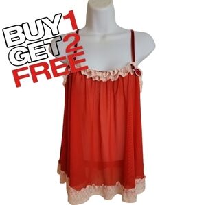 Escante Collection Lace Trim Babydoll Top XS